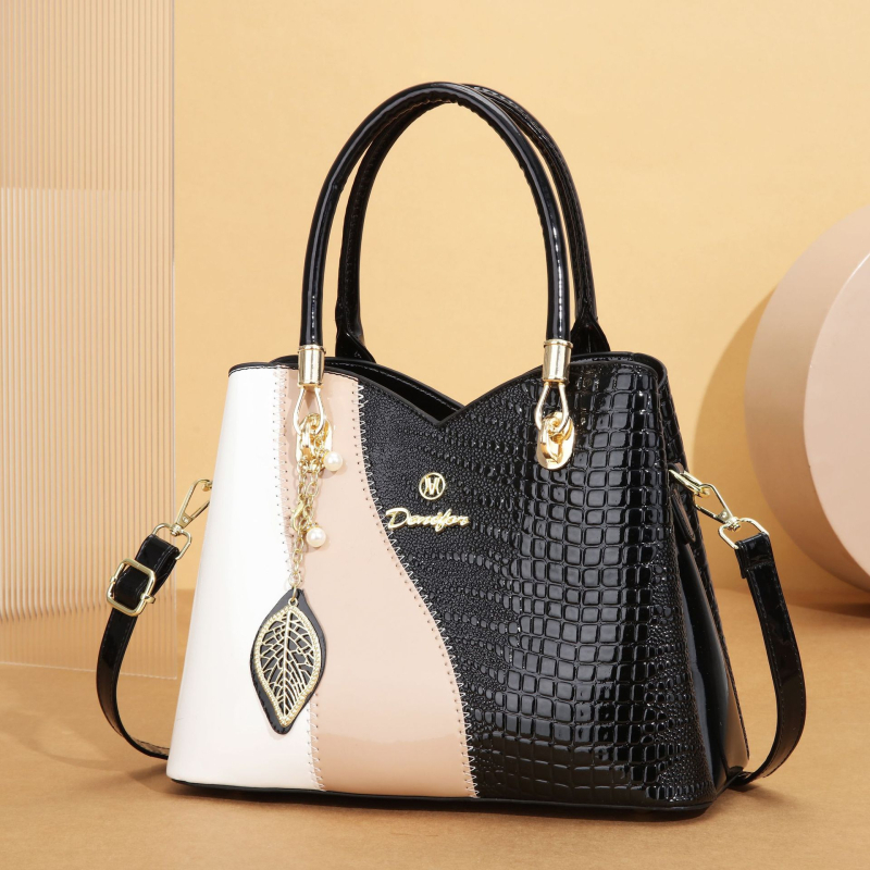 PU válltáska városi letisztult stílussal, vízszintes négyzet alakú, cipzár nyitás, belső cipzáras zseb