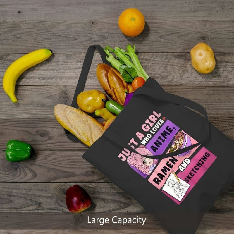 Vászon bevásárlótáska nyitott felsővel, vízszintes négyzet alakú forma, nyitott zseb, dupla vállpántok mindennapi használatra