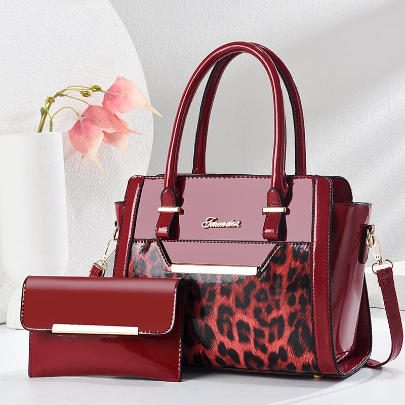Geantă de damă Shichen din piele PU, imprimeu leopard, geantă mare crossbody