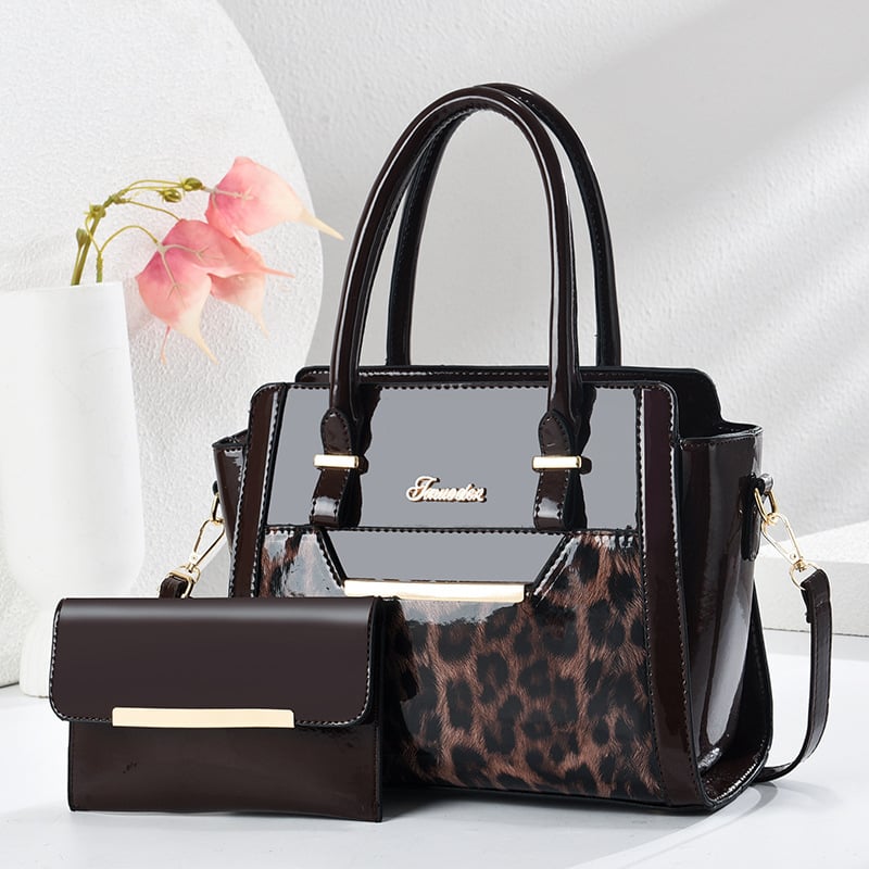Geantă de damă Shichen din piele PU, imprimeu leopard, geantă mare crossbody