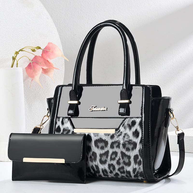 Geantă de damă Shichen din piele PU, imprimeu leopard, geantă mare crossbody