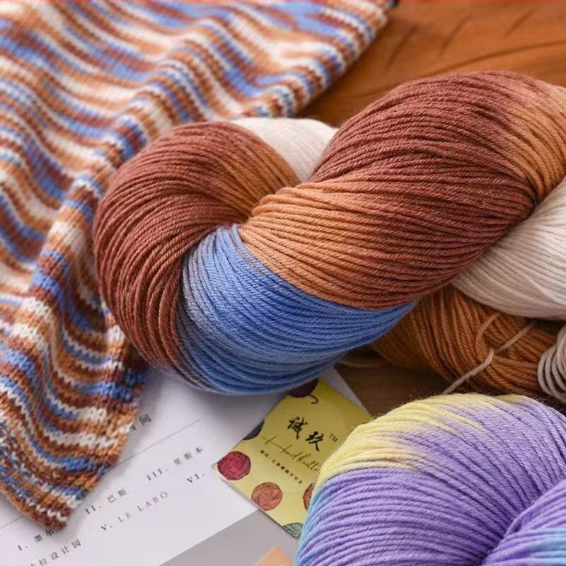 Šalies megimo siūlai, pus-worsted vilna, grupinės siūlų linija, rankų mezgimas, prekės ženklas Jiesheng