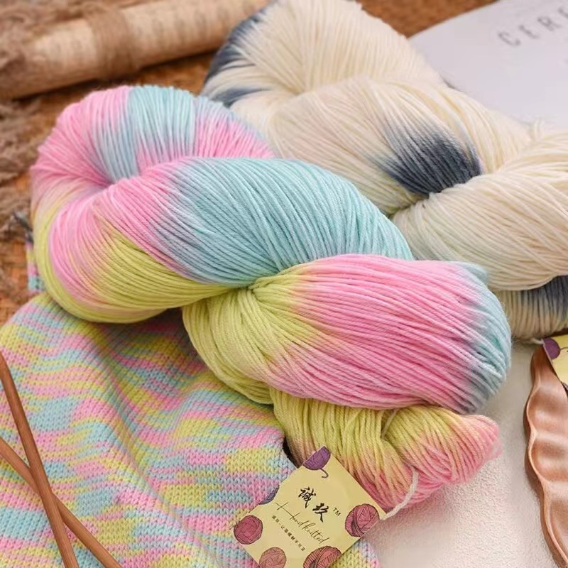 Šalies megimo siūlai, pus-worsted vilna, grupinės siūlų linija, rankų mezgimas, prekės ženklas Jiesheng