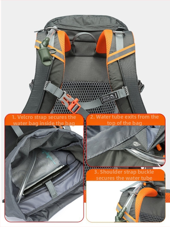 Royal Mountain neilona pārgājienu mugursoma, universāla, liela ietilpība, elpojoša, ūdensizturīga, viegla, ar gaisa spilvenu siksnām