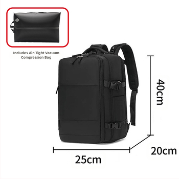 Üzleti utazásokhoz tervezett hátizsák, uniszex, vízálló, száraz–nedves rekesz, 36–55 L kapacitás, nylon anyag