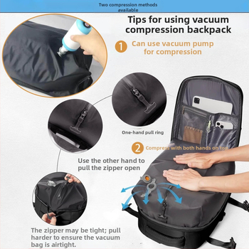 Üzleti utazásokhoz tervezett hátizsák, uniszex, vízálló, száraz–nedves rekesz, 36–55 L kapacitás, nylon anyag