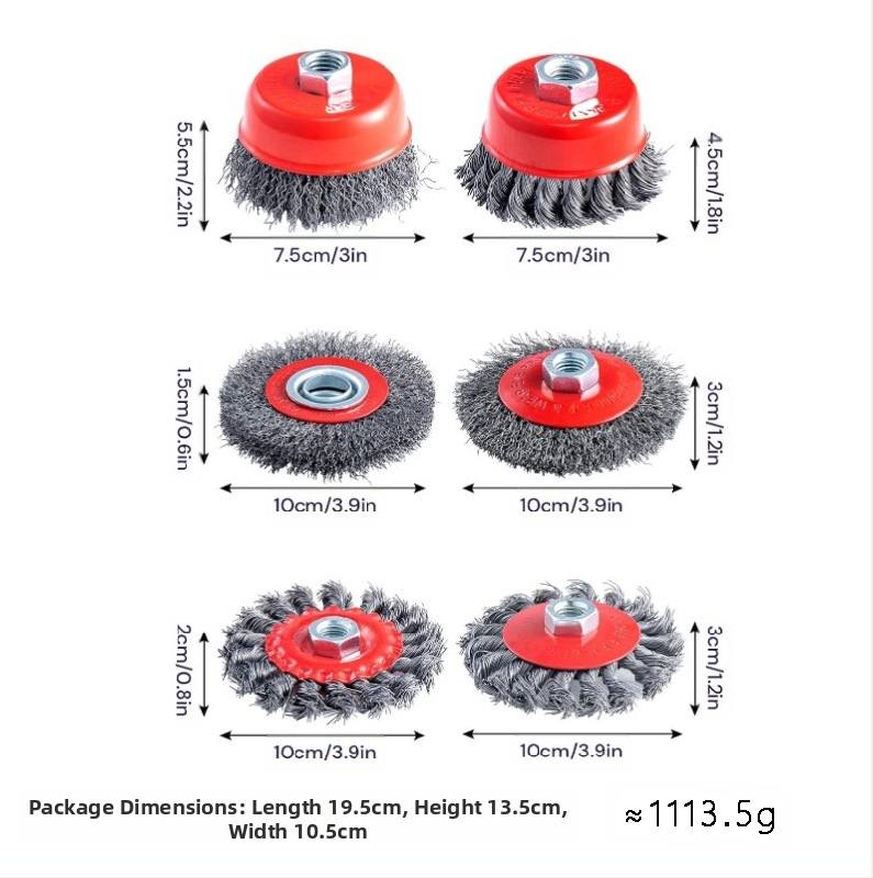 Nine Horses Чашоподобно колело с усукана тел, комплект 4 бр., високовъглеродна стомана, 8500 об./мин, за премахване на ръжда и полиране на метални и неметални повърхности