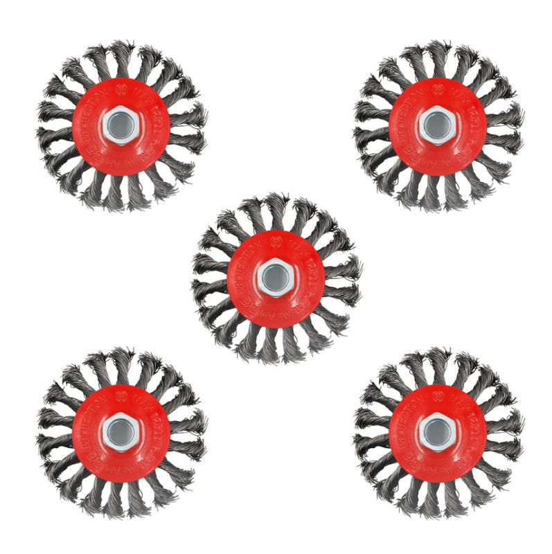 Nine Horses Чашоподобно колело с усукана тел, комплект 4 бр., високовъглеродна стомана, 8500 об./мин, за премахване на ръжда и полиране на метални и неметални повърхности