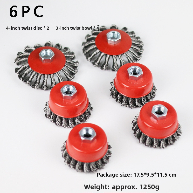 Nine Horses Чашоподобно колело с усукана тел, комплект 4 бр., високовъглеродна стомана, 8500 об./мин, за премахване на ръжда и полиране на метални и неметални повърхности