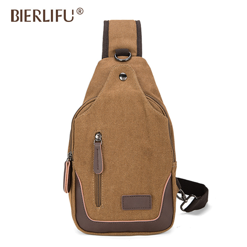 Мъжка чанта за кръст от платно, презрамка за рамо, цип, издръжлива, вертикална квадратна форма, вътрешен джоб с цип