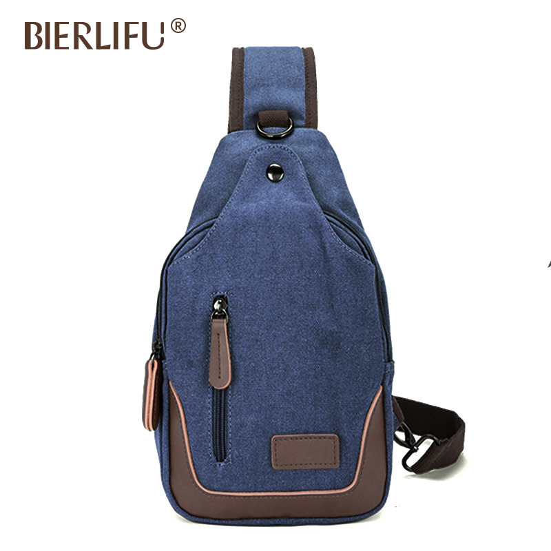 Мъжка чанта за кръст от платно, презрамка за рамо, цип, издръжлива, вертикална квадратна форма, вътрешен джоб с цип