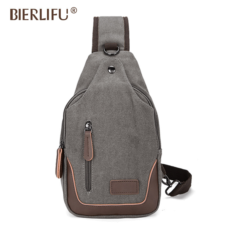 Мъжка чанта за кръст от платно, презрамка за рамо, цип, издръжлива, вертикална квадратна форма, вътрешен джоб с цип