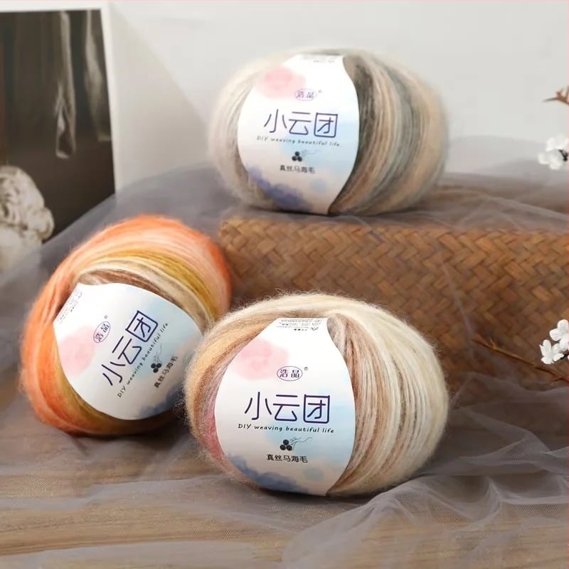 Νήμα Mohair για πλέξιμο, ημι-σπονάρισμα, νήμα ομαδογραμμής, Longyun μάρκα