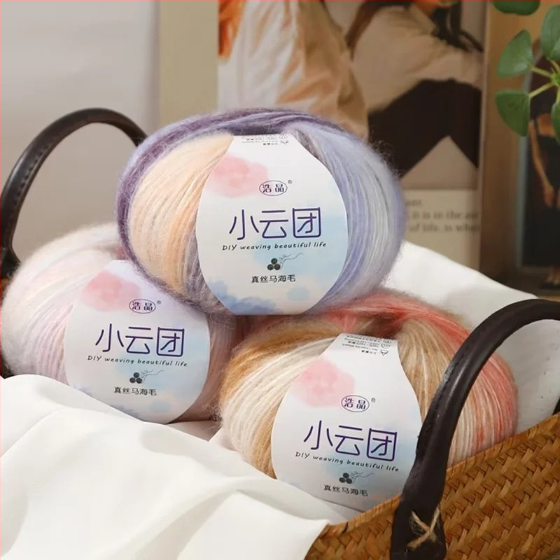 Mohairo siūlai megztiniams, pus-worsted gamyba, grupiniai siūlai, Longyun prekinis ženklas