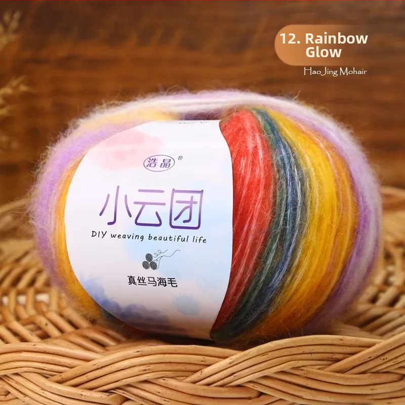 Νήμα Mohair για πλέξιμο, ημι-σπονάρισμα, νήμα ομαδογραμμής, Longyun μάρκα