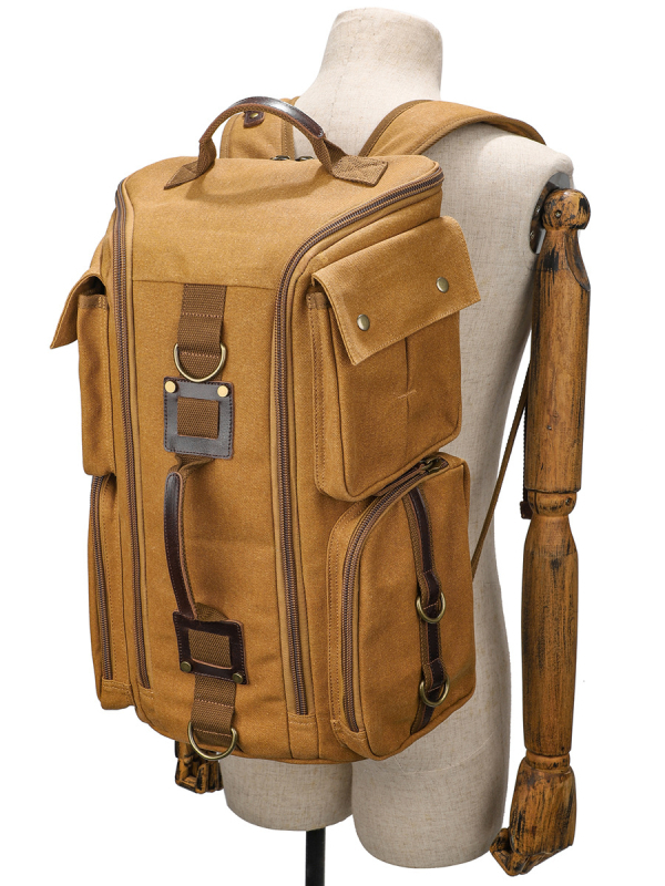 Nemes vászon hátizsák mindennapi használatra, 20–35L, uniszex, 15 hüvelykes laptophoz, utcai stílus