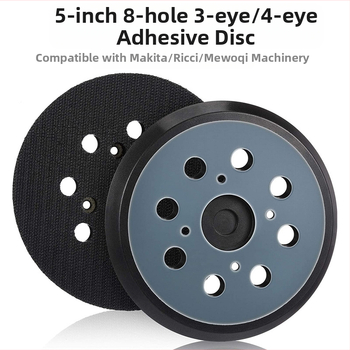 WELIBA гумена тава за шлайфане с 8 дупки, 3- или 4-очни отвори, съвместима с Makita BO5041 MT922 полиращ пневматичен инструмент