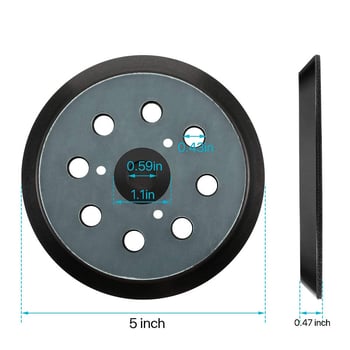 WELIBA гумена тава за шлайфане с 8 дупки, 3- или 4-очни отвори, съвместима с Makita BO5041 MT922 полиращ пневматичен инструмент