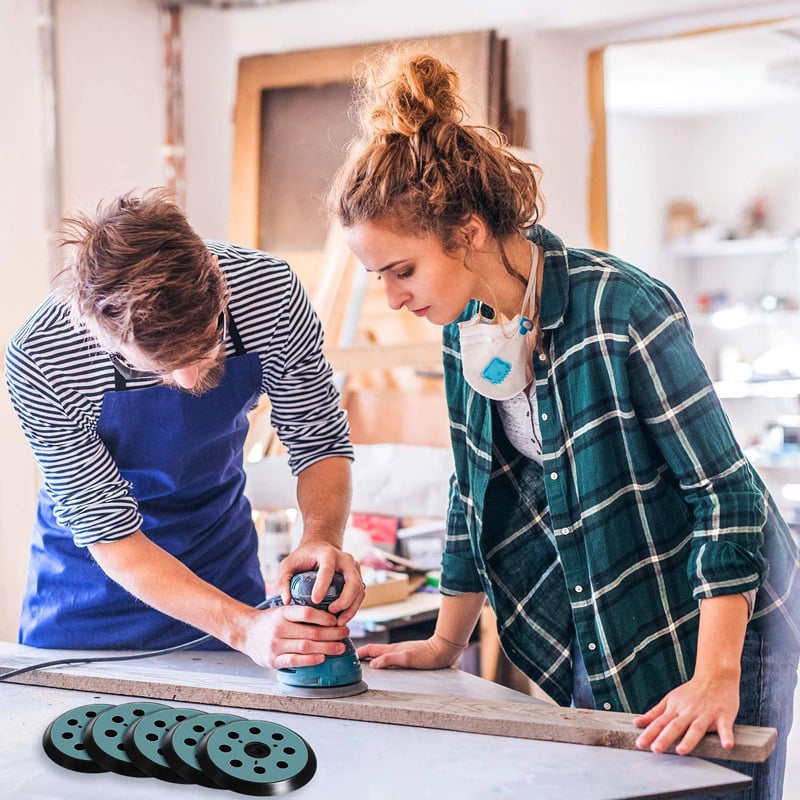 WELIBA гумена тава за шлайфане с 8 дупки, 3- или 4-очни отвори, съвместима с Makita BO5041 MT922 полиращ пневматичен инструмент