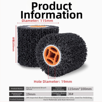 3M полиращо колело за метал, с найлонова основа, диамантен абразив, серия Brushed wheel, за шлайфане и отстраняване на ръжда