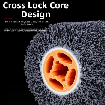 3M полиращо колело за метал, с найлонова основа, диамантен абразив, серия Brushed wheel, за шлайфане и отстраняване на ръжда
