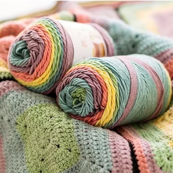 Ruyi Bird siūlų komplektas rankdarbiams — mišrių ring-spun siūlų iš Hebėjos, tinkamas megztiniams ir skrybėlėms