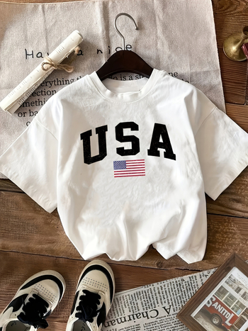 Μπλουζάκι από βαμβάκι 95%+ με γεωμετρικό σχέδιο, χαλαρή εφαρμογή, λαιμόκοψη στρογγυλή, κοντά μανίκια