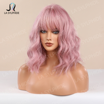 Περούκα lc210-1N — Θερμοανθεκτικό ινίδιο, Qi φράντζες, μακριά σγουρά μαλλιά