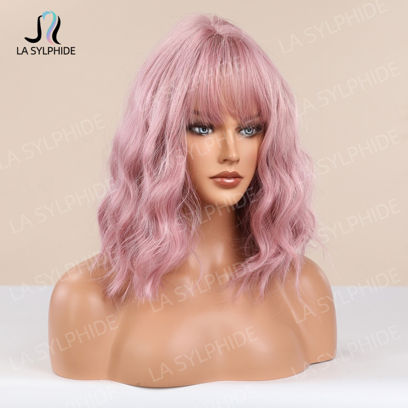 Περούκα lc210-1N — Θερμοανθεκτικό ινίδιο, Qi φράντζες, μακριά σγουρά μαλλιά