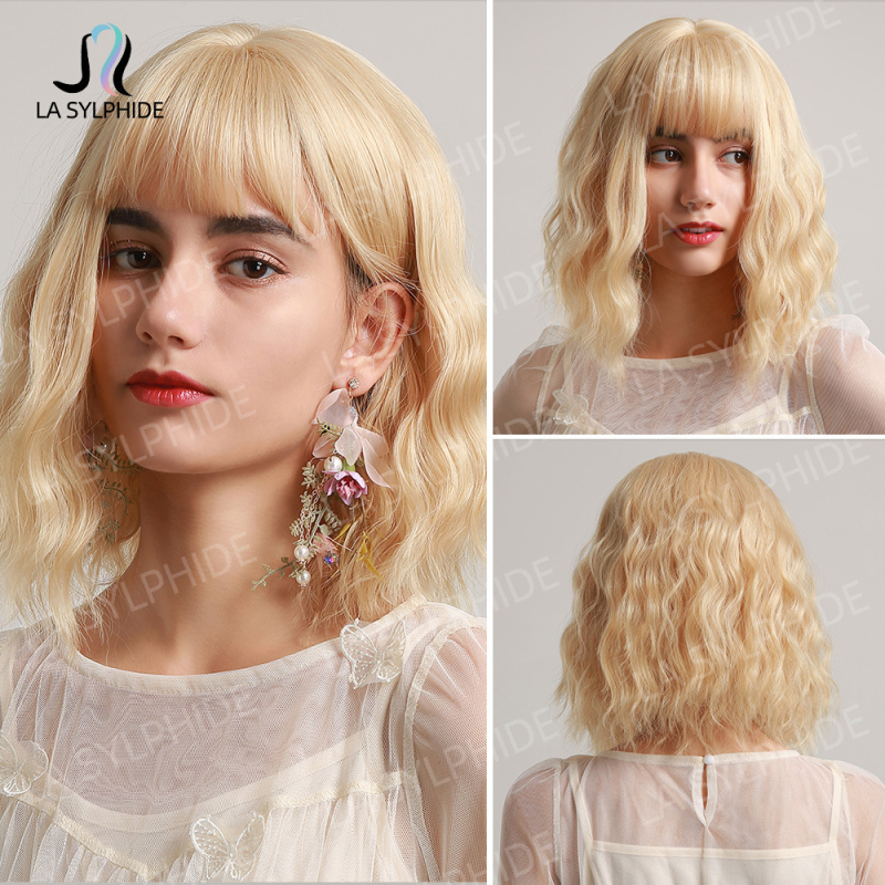 Περούκα lc210-1N — Θερμοανθεκτικό ινίδιο, Qi φράντζες, μακριά σγουρά μαλλιά