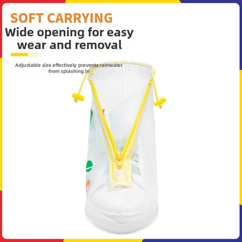 Vaikų lietaus batų uždangalai – vandeniui atsparūs, neslystantys, atsparūs dėvėjimui, atsparūs nešvarumams; karikatūrų motyvai (vienaragis, antis, dinozauras, lokys)