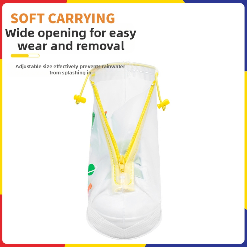 Vaikų lietaus batų uždangalai – vandeniui atsparūs, neslystantys, atsparūs dėvėjimui, atsparūs nešvarumams; karikatūrų motyvai (vienaragis, antis, dinozauras, lokys)