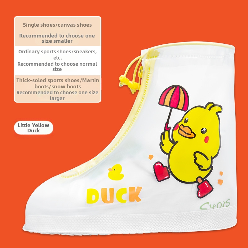 Vaikų lietaus batų uždangalai – vandeniui atsparūs, neslystantys, atsparūs dėvėjimui, atsparūs nešvarumams; karikatūrų motyvai (vienaragis, antis, dinozauras, lokys)