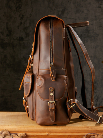 Σακίδιο από γνήσιο δέρμα – κορυφαίο δέρμα βοδιού; χωρητικότητα κάτω από 20L; καμπύλος ιμάντας ώμου; Simple & Nature