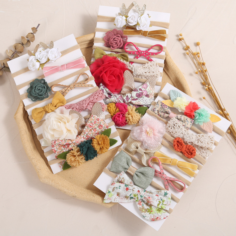 Plaukų juosta su kaspinu, Princesių serija, iš audinio, tinkama vaikams 0–3, 3–6 ir 6–10 metų