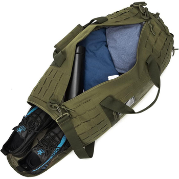 Τακτική ντουφέλ τσάντα για ταξίδια με φερμουάρ, 20–35 L, ύφασμα Oxford, τηλεσκοπική λαβή, διπλοί ιμάντες