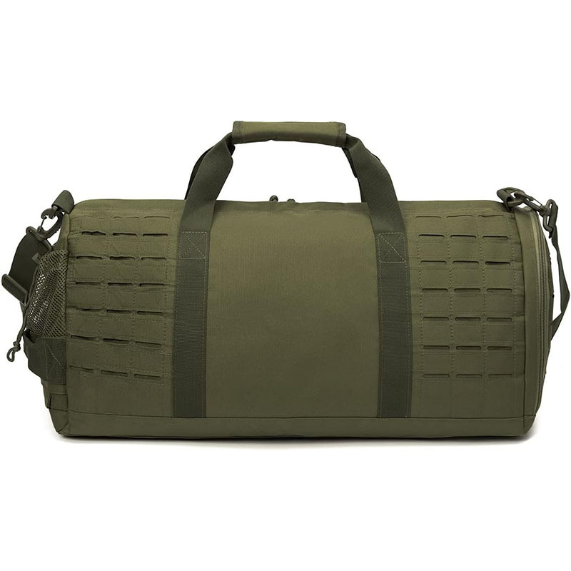 Тактическа дуфел чанта за пътуване със цип, 20–35 л, оксфордова материя, телескопична дръжка, двойни презрамки