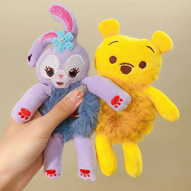 Pliušinis karikatūrinis gyvūnėlio plaukų gumos rišiklis – rankų darbo, aukštas elastingumas, vaikams