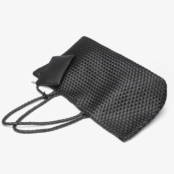 Női szőtt válltáska, PU anyag, városi egyszerű stílus, vízszintes négyzet alakú forma, mágneses zárás, 2025 nyár