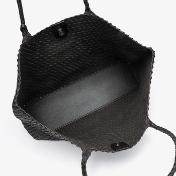 Női szőtt válltáska, PU anyag, városi egyszerű stílus, vízszintes négyzet alakú forma, mágneses zárás, 2025 nyár