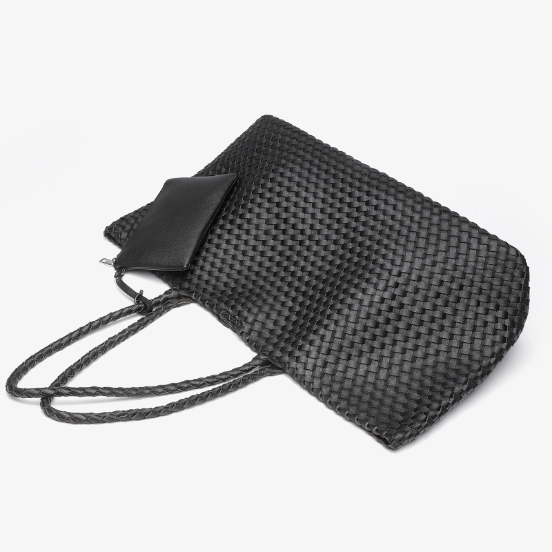 Női szőtt válltáska, PU anyag, városi egyszerű stílus, vízszintes négyzet alakú forma, mágneses zárás, 2025 nyár