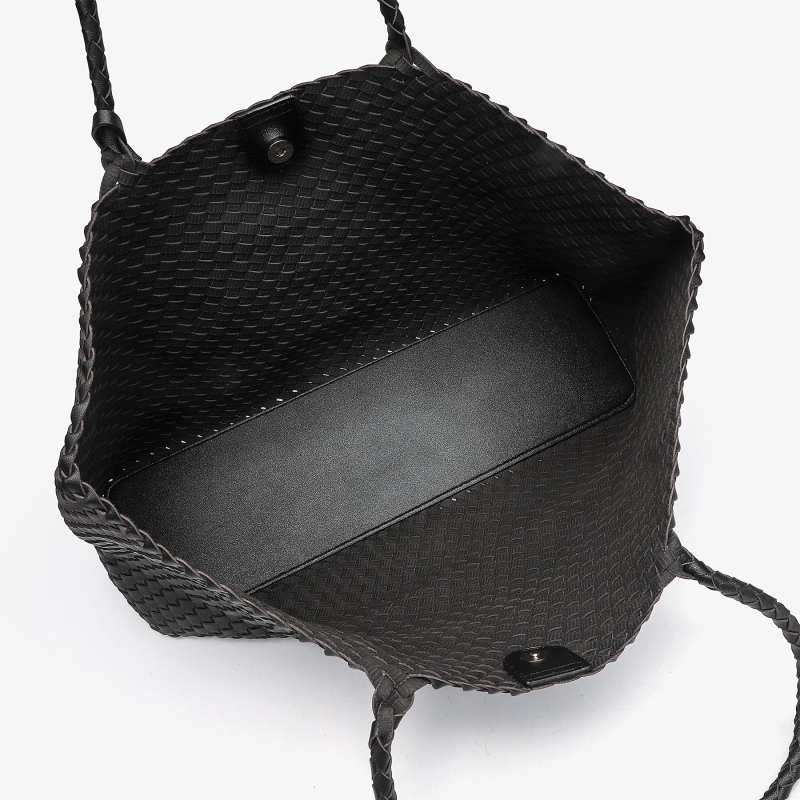 Női szőtt válltáska, PU anyag, városi egyszerű stílus, vízszintes négyzet alakú forma, mágneses zárás, 2025 nyár