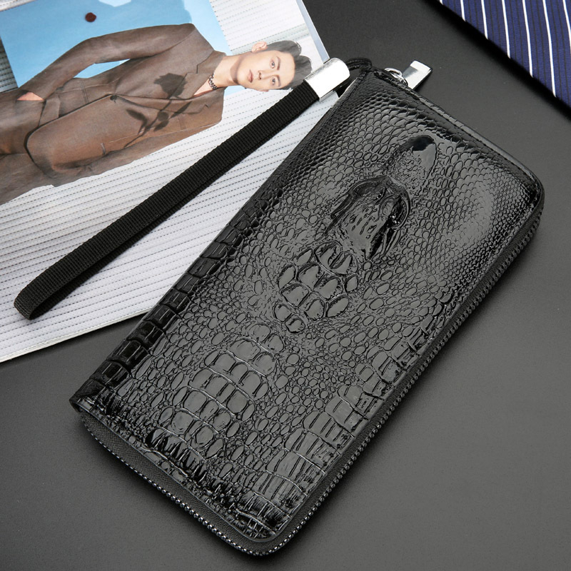 PU odinis vyriškas clutch su vertikaliu kvadratiniu formu, užtrauktukas, atsparus vandeniui, gyvūnų raštas