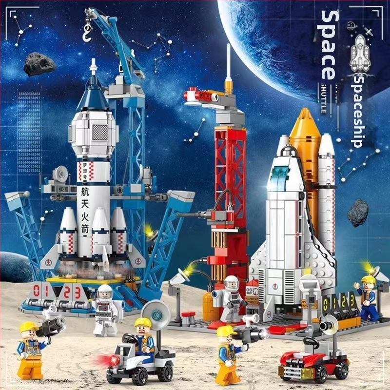 Lego‑kompatibil űrrepülőgép építő készlet, ABS műanyag, 800+ darab, 1,5 kg, DIY testreszabható