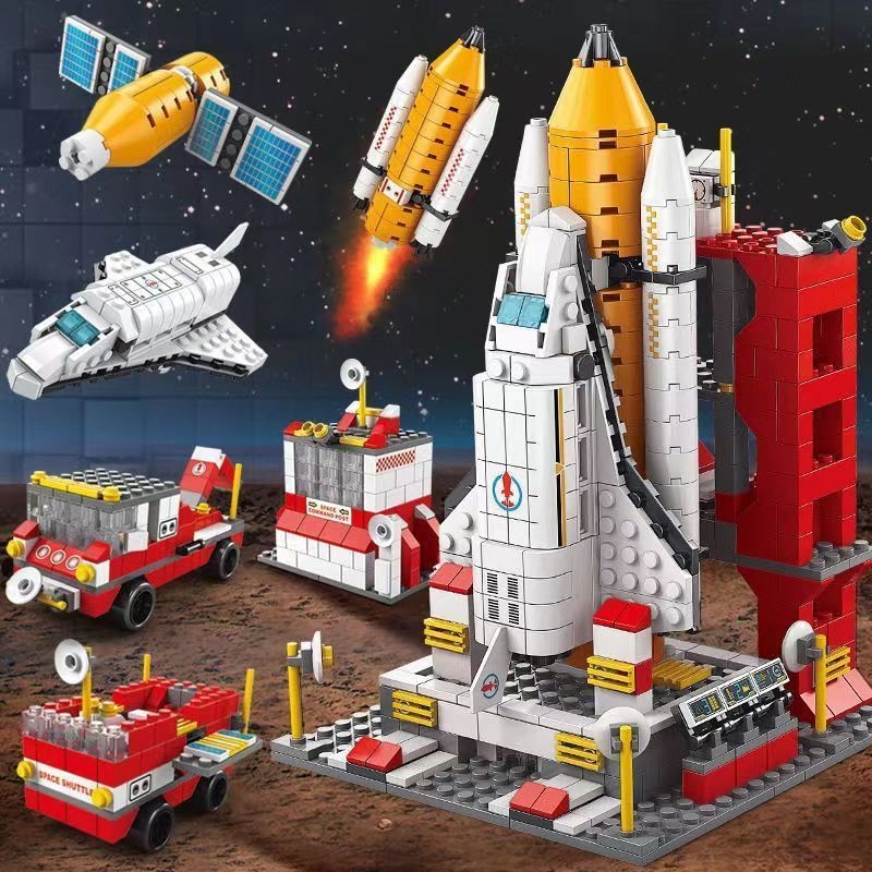 Lego‑kompatibil űrrepülőgép építő készlet, ABS műanyag, 800+ darab, 1,5 kg, DIY testreszabható