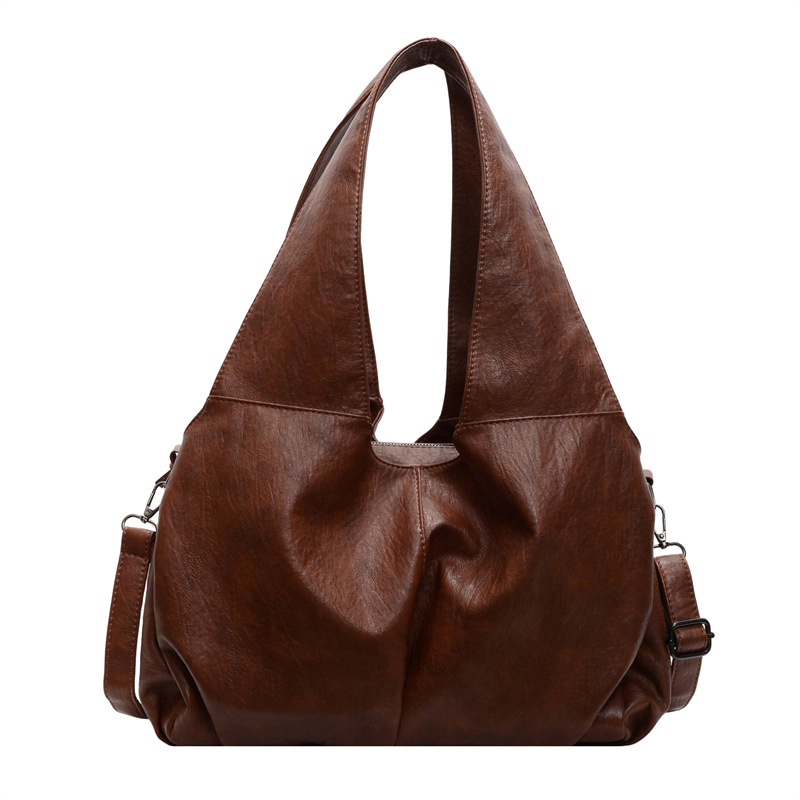 PU válltáska városi egyszerű stílusban, horizontálisan négyzetes forma, cipzáras nyitás és belső cipzáras zseb.