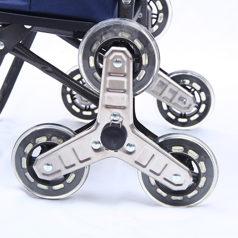 Αναδιπλούμενο καρότσι αγορών με τρίγωνους τροχούς – αλουμινένιο κράμα, μέγιστο φορτίο 25 kg, κινητό, μοντέρνο μινιμαλιστικό στυλ