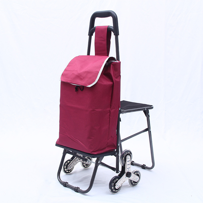 Αναδιπλούμενο καρότσι αγορών με τρίγωνους τροχούς – αλουμινένιο κράμα, μέγιστο φορτίο 25 kg, κινητό, μοντέρνο μινιμαλιστικό στυλ