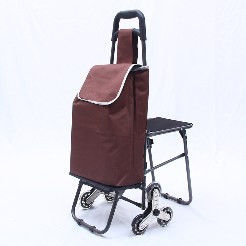 Αναδιπλούμενο καρότσι αγορών με τρίγωνους τροχούς – αλουμινένιο κράμα, μέγιστο φορτίο 25 kg, κινητό, μοντέρνο μινιμαλιστικό στυλ