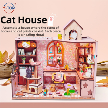 Ξύλινο παζλ για χειροποίητη συναρμολόγηση μικρής σκηνής — εκπαιδευτικό παιχνίδι, δημιουργικό διακοσμητικό αντικείμενο, μάρκα Y-TOP, για άτομα 15–35 ετών